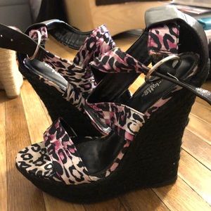 Cheetah print wedges